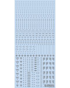 1/100 RB02 Caution Decals One Color Gray (110mm x 235mm) (1 sheet) - Official Product Image 1