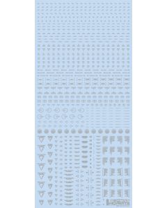 1/100 RB02 Caution Decals One Color Light Gray (110mm x 235mm) (1 sheet) - Official Product Image 1