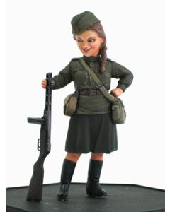 1/12? World Fighter Collection #4 WWII U.S.S.R. Army Infantry Woman "Tanya" & Shpagin PPSh 1941 Submachine Gun - Official Product Image 1