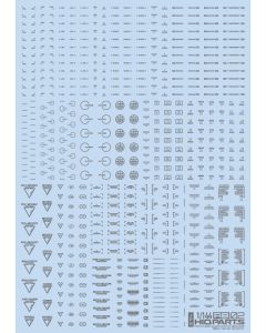 1/144 RB02 Caution Decals One Color Gray (110mm x 156mm) (1 sheet) - Official Product Image 1