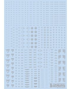 1/144 RB02 Caution Decals One Color Light Gray (110mm x 156mm) (1 sheet) - Official Product Image 1 