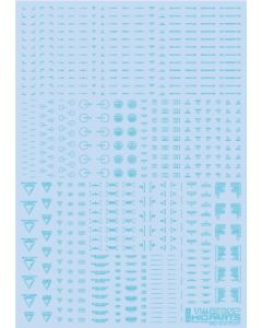 1/144 RB02 Caution Decals Pastel Blue (110mm x 156mm) (1 sheet) - Official Product Image 1