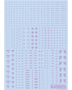 1/144 RB02 Caution Decals Pastel Violet (110mm x 156mm) (1 sheet) - Official Product Image 1