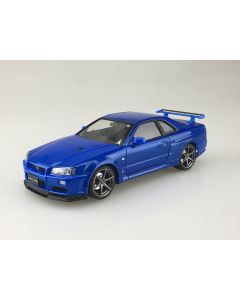 1/24 Aoshima Pre-Painted Model #31 Nissan R34 Skyline GT-R V Spec II Bayside Blue - Official Product Image 1