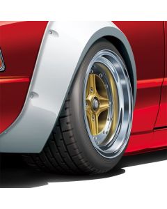 1/24 Aoshima Tuned Parts #79 Bright 14inch (Wheels, Tires & Poly Caps, 4 pieces each) - Official Product Image