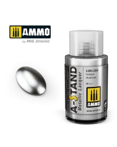 Ammo A-Stand Metallic Lacquer Polished Aluminium (30ml) - Official Product Image