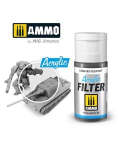 Ammo Acrylic Filter (15ml) Medium Gray - Official Product Image
