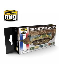 Ammo Acrylic Paint Set (17ml x 6) WWI & WWII French Tanks Colors (Camouflage Colors 1914-1940) - Official Product Image 1