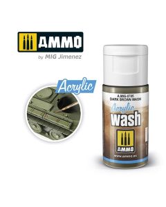 Ammo Acrylic Wash (15ml) Dark Brown Wash - Official Product Image