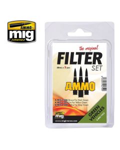 Ammo Enamel Filter Set (35ml x 3) Green Vehicles - Official Product Image