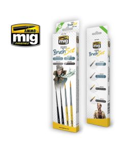 Ammo Figures Brush Set (Set of 4 Round brushes including 2 Premium Marta Kolinsky) - Official Product Image