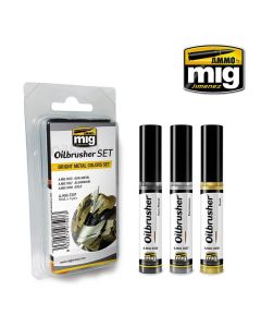 Ammo Oilbrusher Set (10ml x 3) Bright Metal Colors Set - Official Product Image