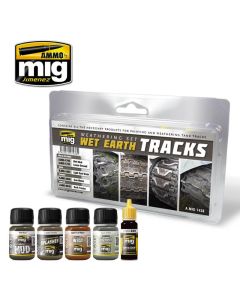 Ammo Wet Earth Tracks Weathering Set (Enamel 35ml x 3, Acrylic 17ml x 1 & Pigments 35ml x 1) - Official Product Image