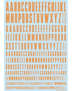 CND Alphabet Decals Orange (110mm x 156mm) (1 sheet) - Official Product Image 1