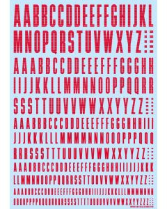 CND Alphabet Decals Red (110mm x 156mm) (1 sheet) - Official Product Image 1