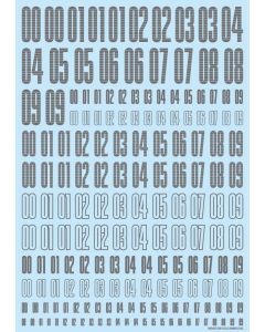 CND Number Decals Gray (110mm x 156mm) (1 sheet) - Official Product Image 1