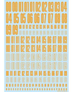 CND Number Decals Orange-Yellow (110mm x 156mm) (1 sheet) - Official Product Image 1