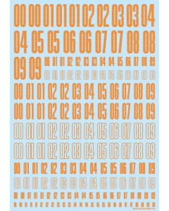 CND Number Decals Orange (110mm x 156mm) (1 sheet) - Official Product Image 1