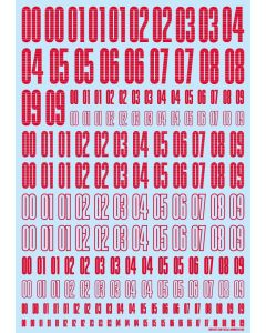 CND Number Decals Red (110mm x 156mm) (1 sheet) - Official Product Image 1