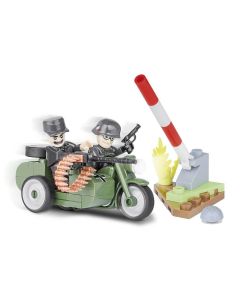 Cobi Small Army #2149 German Military Motorcycle BMW R75 with Sidecar - Official Product Image 1