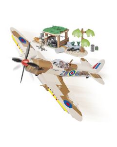 Cobi Small Army #5545 British Fighter Supermarine Spitfire Mk.IX Desert Airstrip - Official Product Image 1