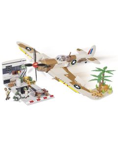 Cobi Small Army #5546 British Fighter Supermarine Spitfire Mk.IX with Maintenance Hangar - Official Product Image 1