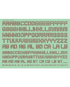 EXP Alphabet Decals 01 Gray (14cm x 10cm) (1 sheet) - Official Product Image 1