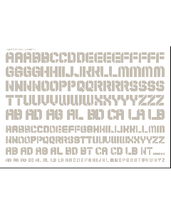 EXP Alphabet Decals 01 Light Gray (14cm x 10cm) (1 sheet) - Official Product Image 1