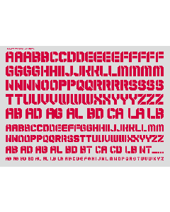 EXP Alphabet Decals 01 Red (14cm x 10cm) (1 sheet) - Official Product Image 1