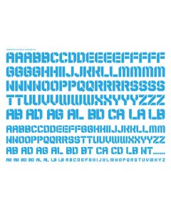 EXP Alphabet Decals 01 Sky Blue (14cm x 10cm) (1 sheet) - Official Product Image 1