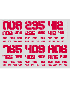 EXP Number Decals 01 Red (14cm x 10cm) (1 sheet)  - Official Product Image 1