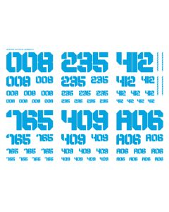 EXP Number Decals 01 Sky Blue (14cm x 10cm) (1 sheet) - Official Product Image 1