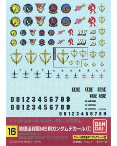 Gundam Decal #016 for 1/100 scale Gundam (First) MS (E.F.S.F.) - Official Product Image 1