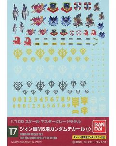 Gundam Decal #017 for 1/100 scale Gundam (First) MS (Zeon) - Official Product Image 1