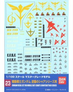 Gundam Decal #023 for 1/100 scale Char's Counterattack MS - Official Product Image 1