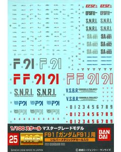 Gundam Decal #025 for 1/100 MG Gundam F91 - Official Product Image 1