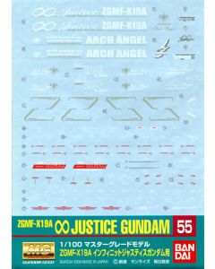 Gundam Decal #055 for 1/100 MG Infinite Justice Gundam - Official Product Image 1