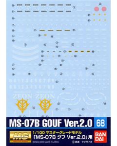 Gundam Decal #068 for 1/100 MG Gouf ver.2.0 - Official Product Image 1