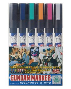 GMS125 Gundam Marker Gundam Metallic Marker Set 2 (6 Colors) - Color Image 1