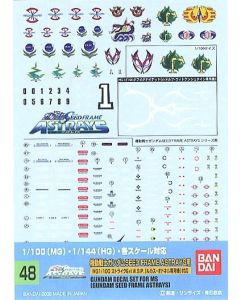 Gundam Decal #048 for 1/100 or 1/144 Gundam SEED Frame Astrays MS - Official Product Image