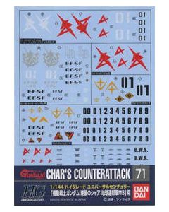 Gundam Decal #071 for 1/144 scale Char's Counterattack MS (E.F.S.F.) - Official Product Image 1