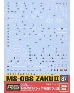 Gundam Decal #087 for 1/144 RG #02 Char's Zaku II - Official Product Image 1