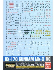 Gundam Decal #102 for 1/144 RG #08 Gundam Mk-II A.E.U.G. ver. - Official Product Image 1