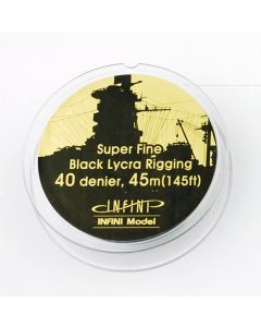 Infini 0.068mm Super Fine Black Lycra Rigging (45m long) (suitable for 1/700 or 1/350 Ships) - Official Product Image 1