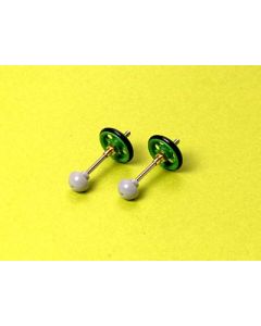 Mini 4WD GUP #158 Short Stabilizing Pole & 16mm Plastic Roller with Rubber Ring Set (2 pieces each) - Official Product Image