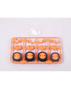 Mini 4WD GUP #238 Narrow One-Way Wheel Set (with Sponge Tires) (for Super X/Super XX Chassis) - Official Product Image