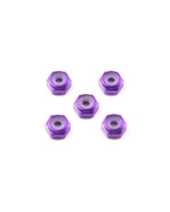 Mini 4WD GUP 2mm Aluminum Lock Nut (Purple, 5 pieces) - Official Product Image