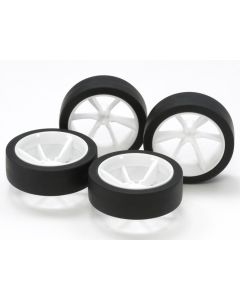 Mini 4WD GUP #511 Large Diameter Low Height Tires & 6 Spoke Wheels - Official Product Image