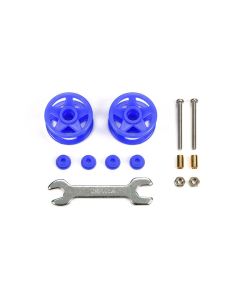 Mini 4WD GUP #532 Low Friction Plastic Double Rollers (Blue, 19-19mm) - Official Product Image