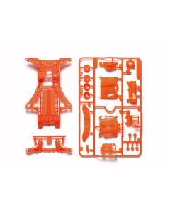 Mini 4WD GUP FM-A Chassis Set Fluorescent Orange - Official Product Image 